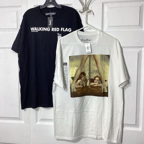 Walking Red Flag T-Shirt Angels In Strip Club T-Shirt Spencers Graphic T XL NWT - Picture 9 of 9